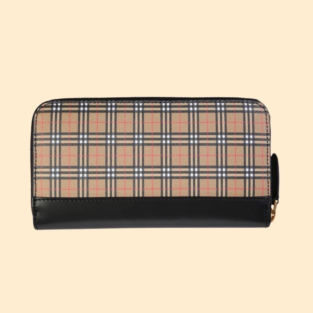 Authentic Burberry check continental wallet